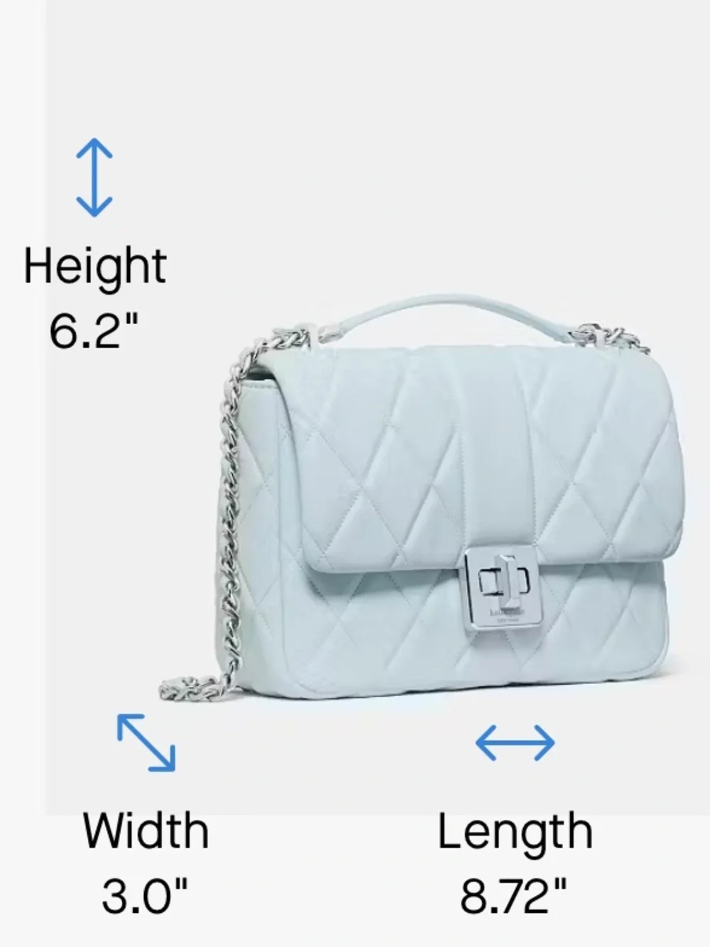 ♠️Kate Spade Carey Quilted Small Flap Leather Crossbody Bag, Crisp Sky Blue NWT